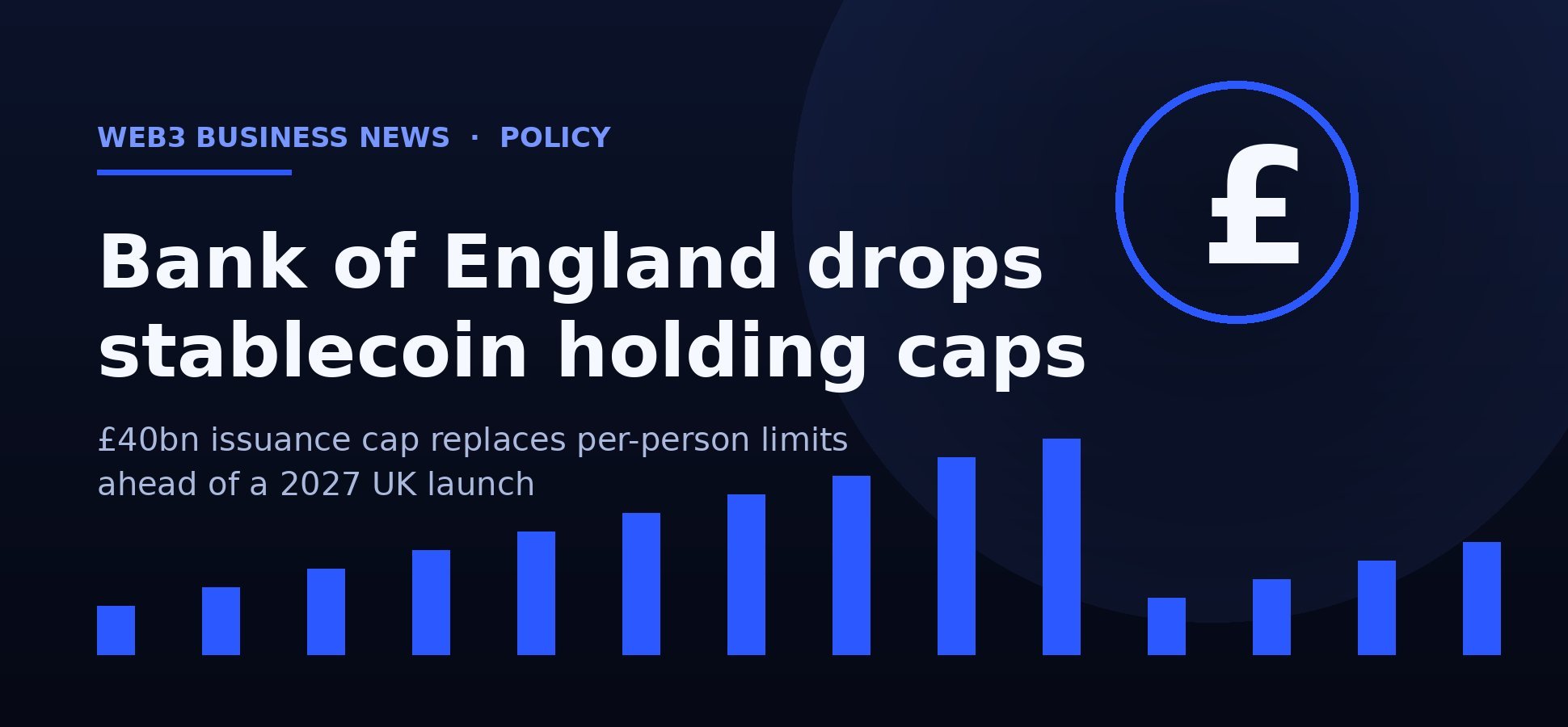 Bank of England stablecoin holding caps dropped for £40 billion issuance cap