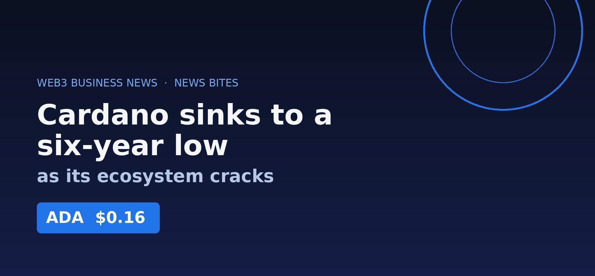 Cardano ADA six-year low ecosystem failures