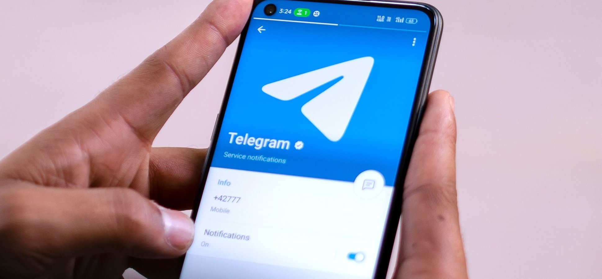 Telegram app on a smartphone after Russia issued the Pavel Durov arrest warrant