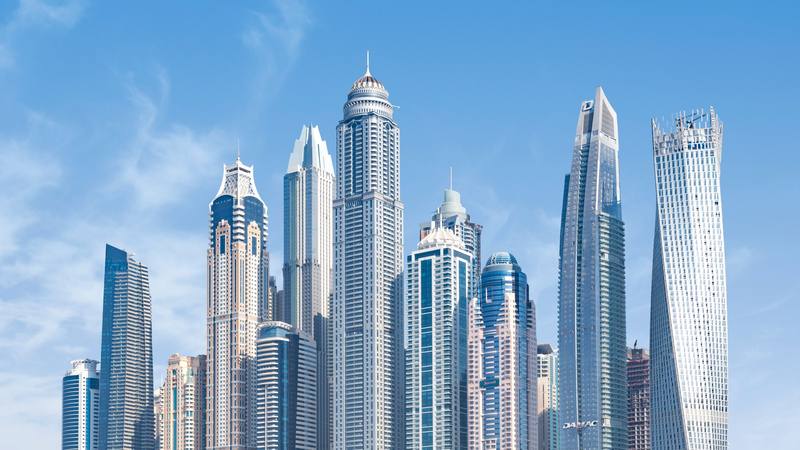 Dubai financial district where unlicensed crypto exchange Shelbit processed Iran sanctions flows